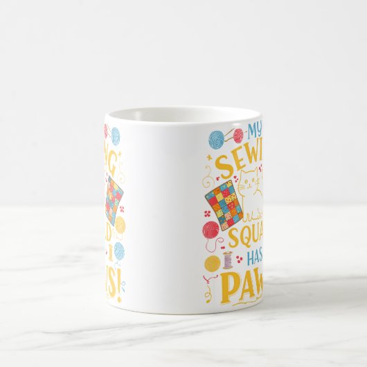 My Sewing Squad Has Paws Funny Cat Quilting Kaffeetasse (Mittel)
