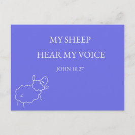 My Sheep Hear My Voice Christian Postcard Postkarte
