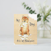 My Shiba Inu Ate Meine Hausaufgaben Postkarte (Stehend Vorderseite)