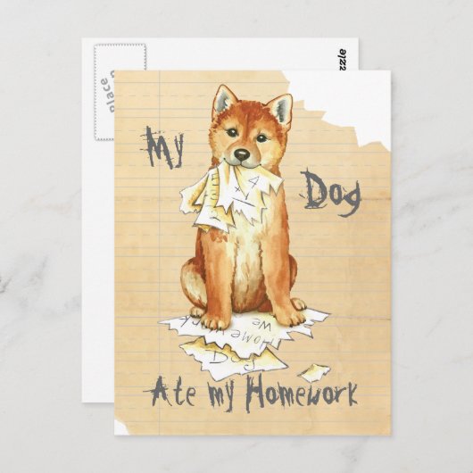 My Shiba Inu Ate Meine Hausaufgaben Postkarte (Vorne/Hinten)