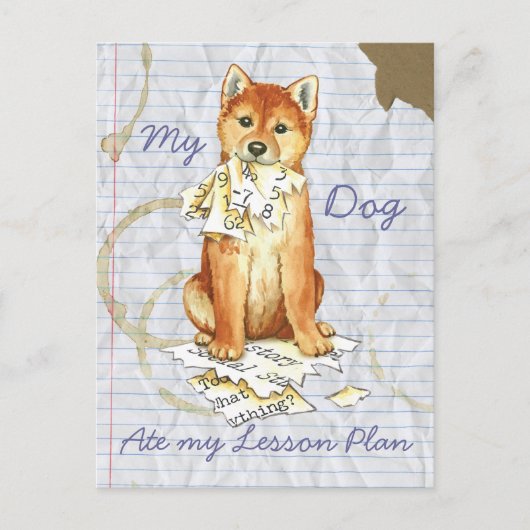 My Shiba Inu Ate My Lessingplan Postkarte (Vorderseite)