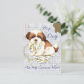My Shih Tzu Ate my Lessingplan Postkarte (Stehend Vorderseite)