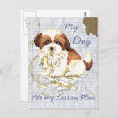 My Shih Tzu Ate my Lessingplan Postkarte (Vorne/Hinten)
