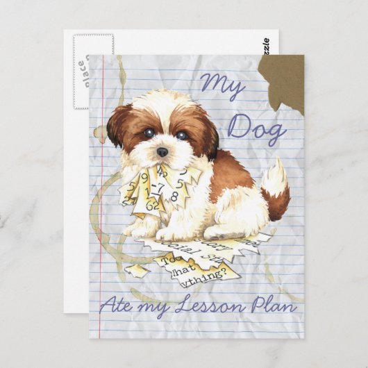 My Shih Tzu Ate my Lessingplan Postkarte (Vorne/Hinten)