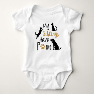 My siblings have paws baby bodysuit baby strampler