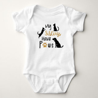 My siblings have paws baby bodysuit strampler