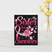 My Sister Is a Survivor Butterfly Breast Cancer Aw Karte (Gelbe Blume)