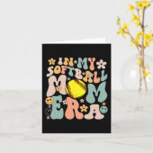 My Softball Mama Era Mama Groovy Life Game Day Vib Karte (Gelbe Blume)