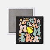 My Softball Mama Era Mama Groovy Life Game Day Vib Magnet (Vorderseite/Rückseite)