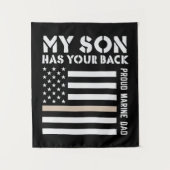 My Son Has Your Back Proud Marine Dad Usa Flag Wandteppich (Vorderseite)
