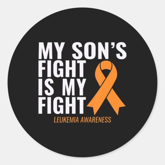 My Son's Fight is My Fight Leukemia Awareness  Runder Aufkleber (Vorderseite)