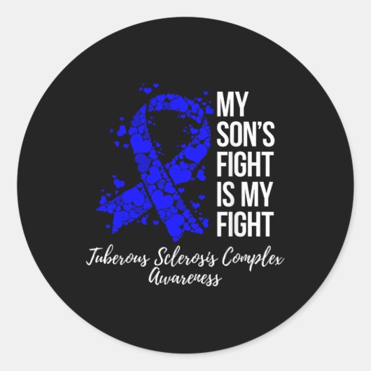 My Son's Fight Tuberous Sclerosis Complex Tsc Runder Aufkleber (Vorderseite)