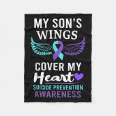 My Son's Wings Cover Heart Suicide Awareness Ribbo Fleecedecke (Vorderseite)