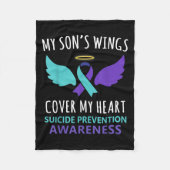 My Son's Wings Cover Heart Suicide Awareness Ribbo Fleecedecke (Vorderseite)