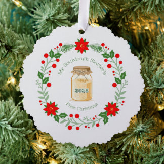 My Sourdough Starter's First Christmas Ornament Karte