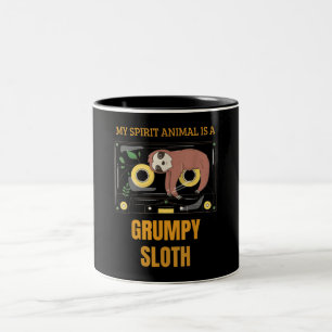 My Spirit Animal Is a Grumpy Sloth Zweifarbige Tasse