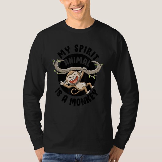 My Spirit Animal Is a Monkey Cute Ape Primates Mon T-Shirt (Vorderseite)