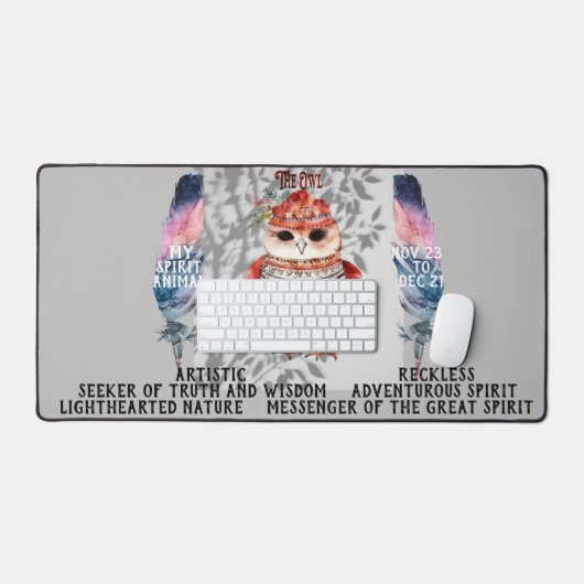 "My Spirit Animal" The Owl Nov - Dec Schreibtischunterlage (Tastatur & Maus)