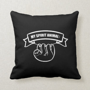 My spiritual animal is a sloth. / Faultier. Lustig Kissen