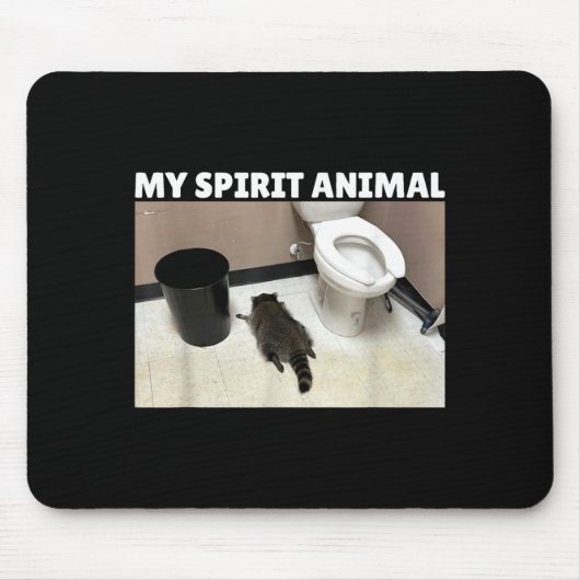 My Srit Animal Drunk Raccoon Funny Lazy Mood  Mousepad (Vorne)