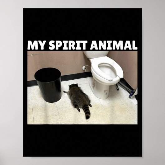 My Srit Animal Drunk Raccoon Funny Lazy Mood  Poster (Vorne)