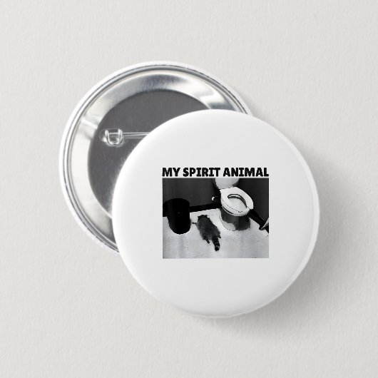 My Srit Animal Funny Drunk Raccoon Meme  Button (Vorne & Hinten)