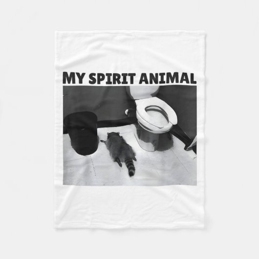 My Srit Animal Funny Drunk Raccoon Meme Fleecedecke (Vorderseite)