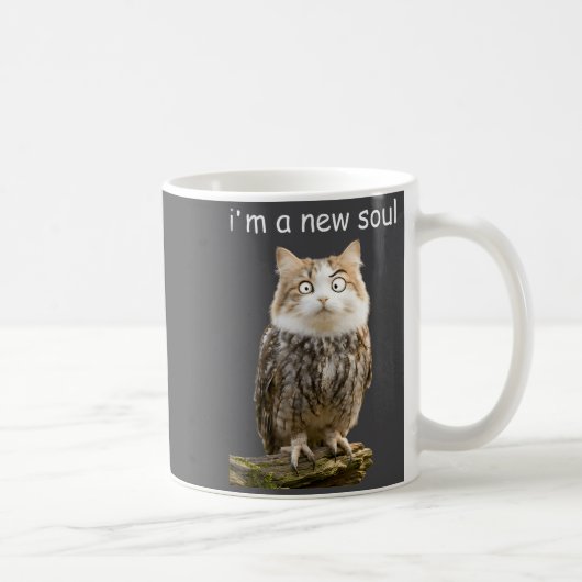 My Srit Animal Funny Meowl, Cursed Cat Owl Brainro Kaffeetasse (Rechts)