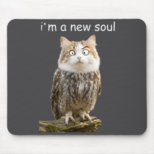 My Srit Animal Funny Meowl, Cursed Cat Owl Brainro Mousepad (Vorne)