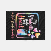 My Student Stole My Heart 3rd Grade Teacher Valent Fleecedecke (Vorderseite (Horizontal))