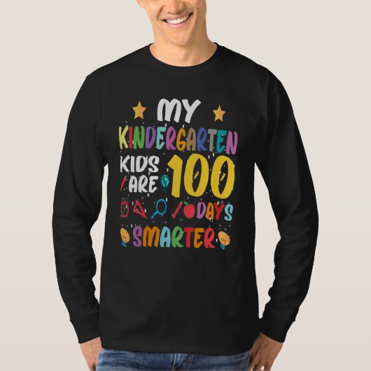 My Students Are 100 Days Smarter Kindergarten Kids T-Shirt (Vorderseite)