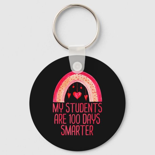 My Students Are 100 Days Smarter Rainbow Valentine Schlüsselanhänger (Vorderseite)