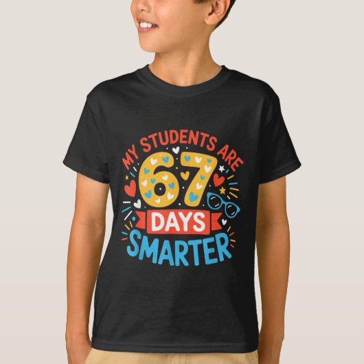 My Students Are 67 Days Smarter Funny Teacher Kids T-Shirt (Vorderseite)