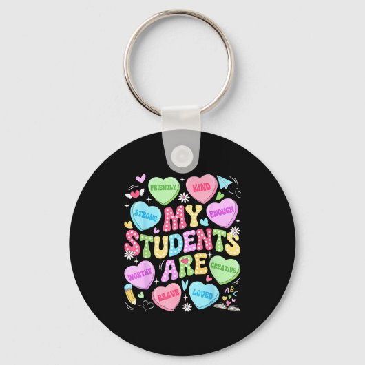 My Students Are Kind Strong Valentine Teacher Wome Schlüsselanhänger (Vorderseite)
