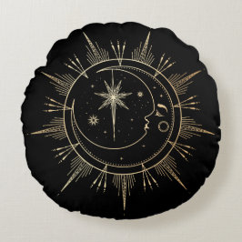 My Sun and Moon Celestis Imitate Gold Black Rundes Kissen