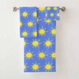 My Sunshine Bath Towels (Sky Blue & Yellow) Badhandtuch Set