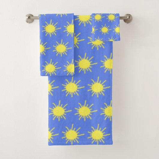 My Sunshine Bath Towels (Sky Blue & Yellow) Badhandtuch Set (Insitu)