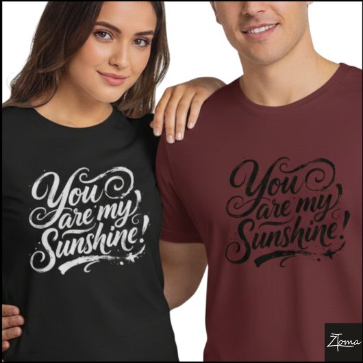 My Sunshine Brush Script Quote Grunge T-Shirt