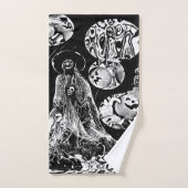 My Super Halloween black and white Badhandtuch Set (Handtuch)