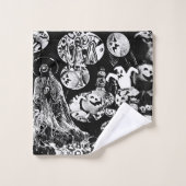 My Super Halloween black and white Badhandtuch Set (Waschlappen)