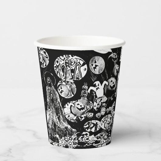 My Super Halloween black and white Pappbecher (Vorderseite)