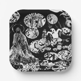 My Super Halloween black and white Pappteller