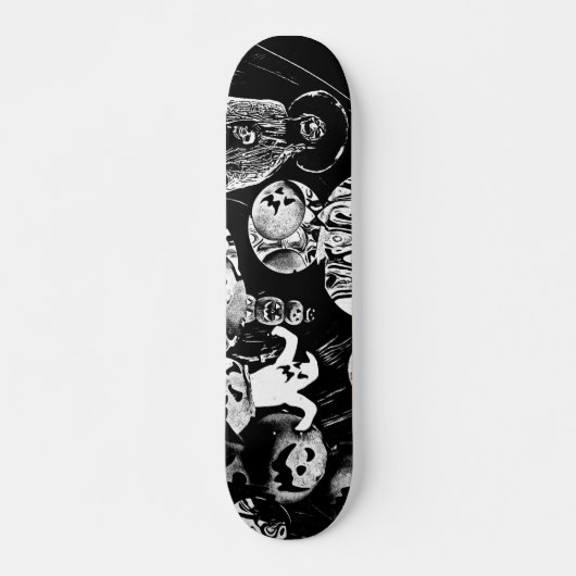 My Super Halloween black and white Skateboard (Vorne)