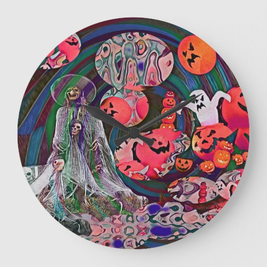 My Super Halloween V3 Große Wanduhr (Vorderseite)