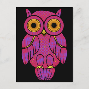 My$t Owl Mitternachtspostkarte Postkarte
