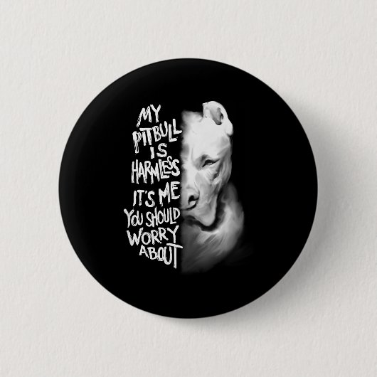 My Tbull Is Harmless Quote Dog Items Owner Small Button (Vorderseite)