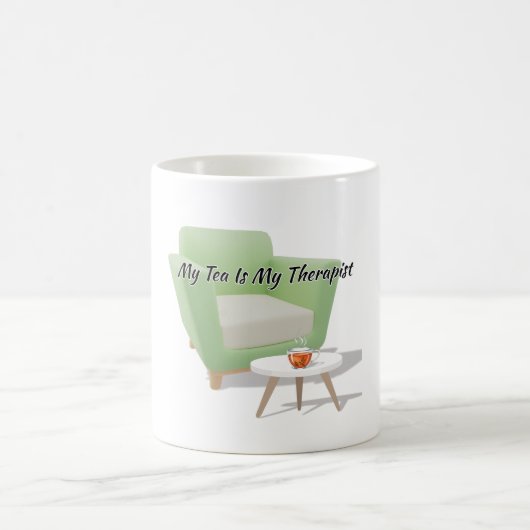 "My Tea Is My Therapist" Steaming Mug Quote Art Kaffeetasse (Mittel)
