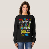 My Teacher Survived 100 Days Of Me  School Gnomies Sweatshirt (Vorne ganz)