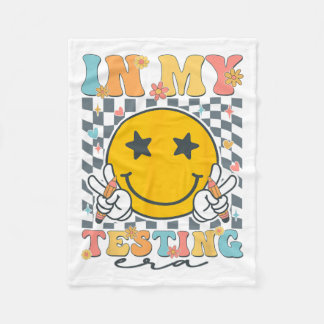 My Testera Funny Groovy Test Day Teacher Stude Fleecedecke