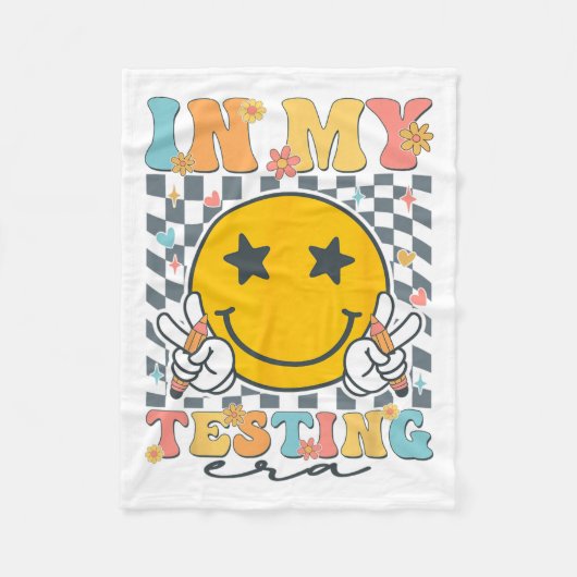 My Testera Funny Groovy Test Day Teacher Stude Fleecedecke (Vorderseite)